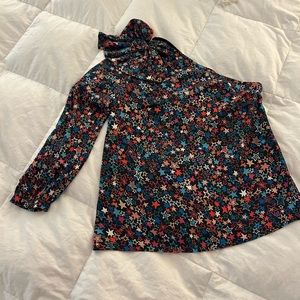 J crew one sleeve with bow star top